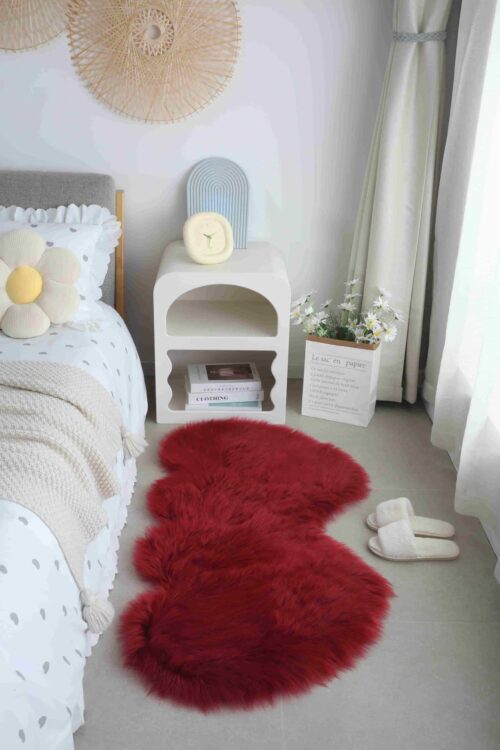 FAUX FUR Rug DOUBLE HEART