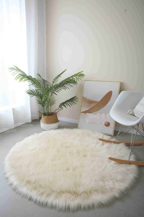 FAUX FUR Rug ROUND