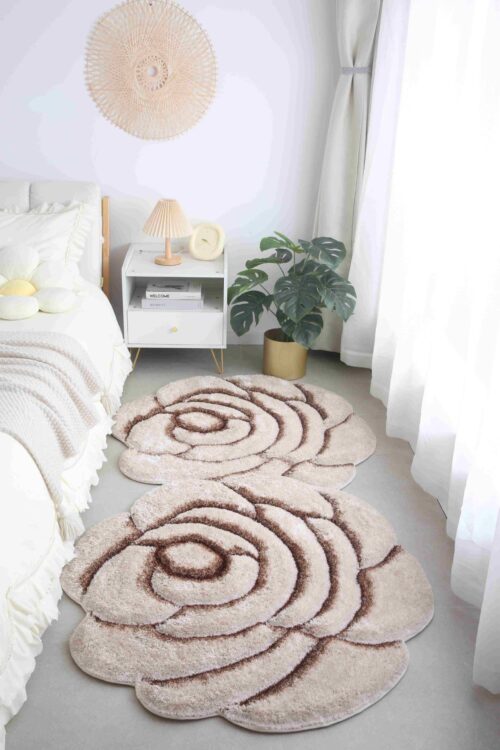 FAUX FUR Rug DOUBLE ROSE