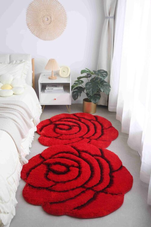FAUX FUR Rug DOUBLE ROSE
